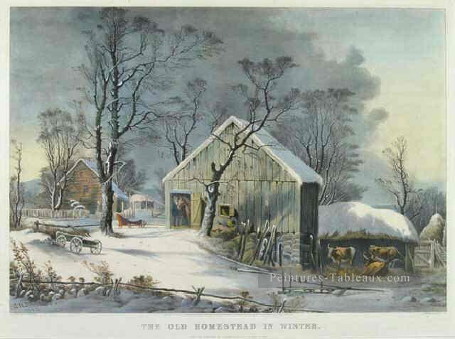 sn013B impressionnisme neige paysage Peintures à l'huile